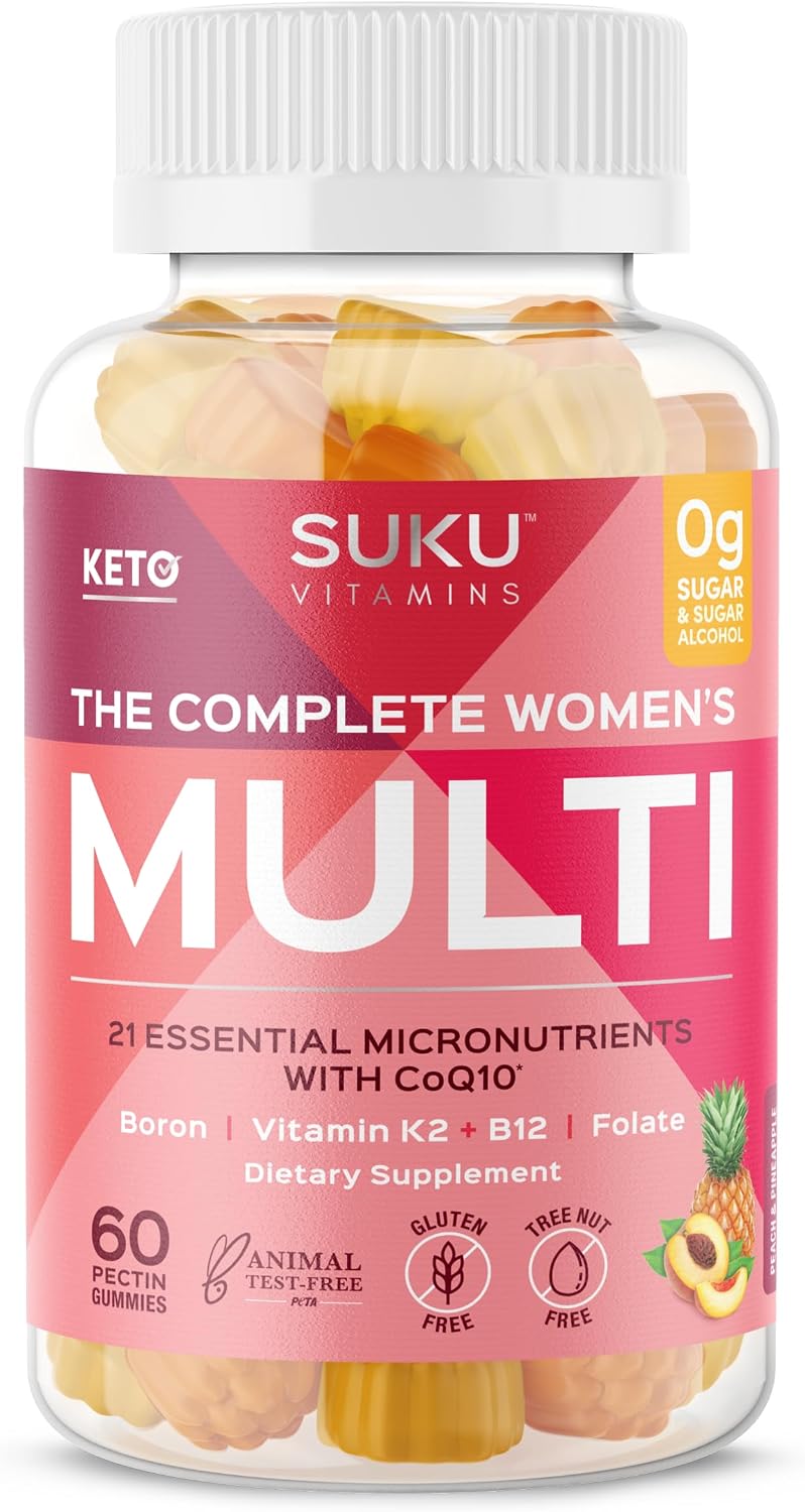 SUKU Women's Complete Multivitamin Gummies – with Boron, K2, B12, A – 60 Count - görsel 1