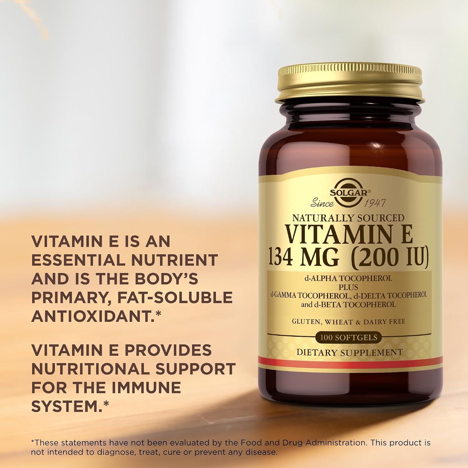 Solgar Vitamin E 200 IU – 100 Softgels – Natural Antioxidant & Immune Support - görsel 5