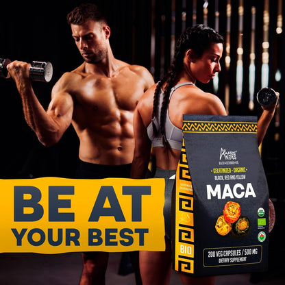 Premium Black, Red & Yellow Maca Capsules – 3000mg Serving for Energy & Vitality