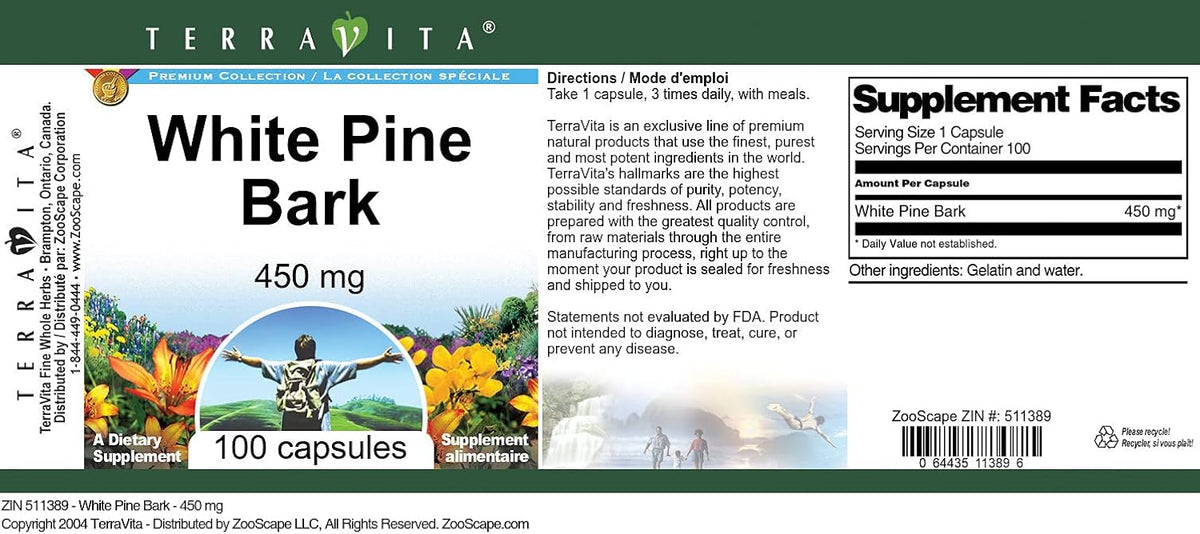 White Pine Bark - 450 mg (100 Capsules) - görsel 4