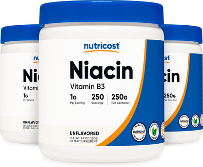 Nutricost Niacin (Vitamin B3) Powder - 500g (2-Pack) - 1g per Serving