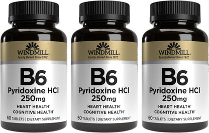Windmill Vitamin B6 250 mg Tablets (Pack of 3)