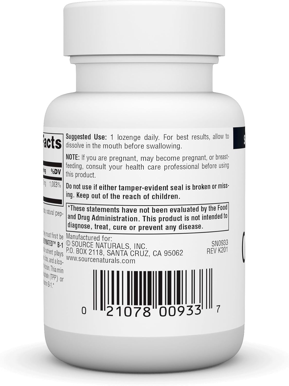 Source Naturals Coenzymated B-1 25mg – Fast Acting Thiamine (Vitamin B1) Quick-Dissolve Lozenges, 60 Count - görsel 3