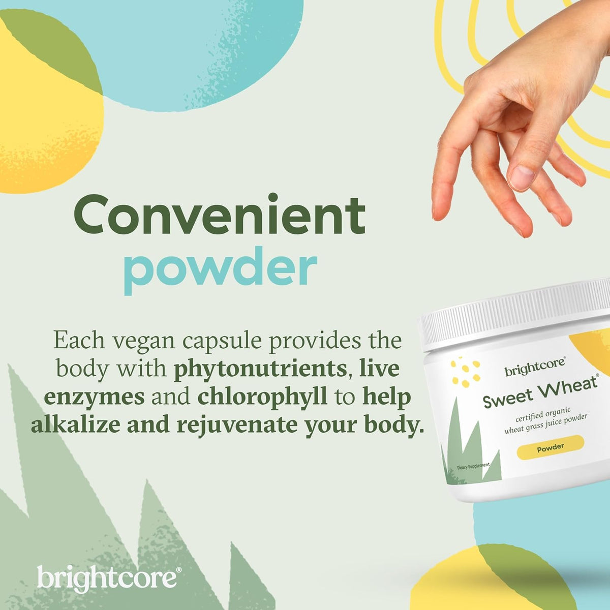 Brightcore Nutrition Sweet Wheat Wheatgrass Juice Powder – Super Greens for Digestive Comfort & Vitality, 90g - görsel 4