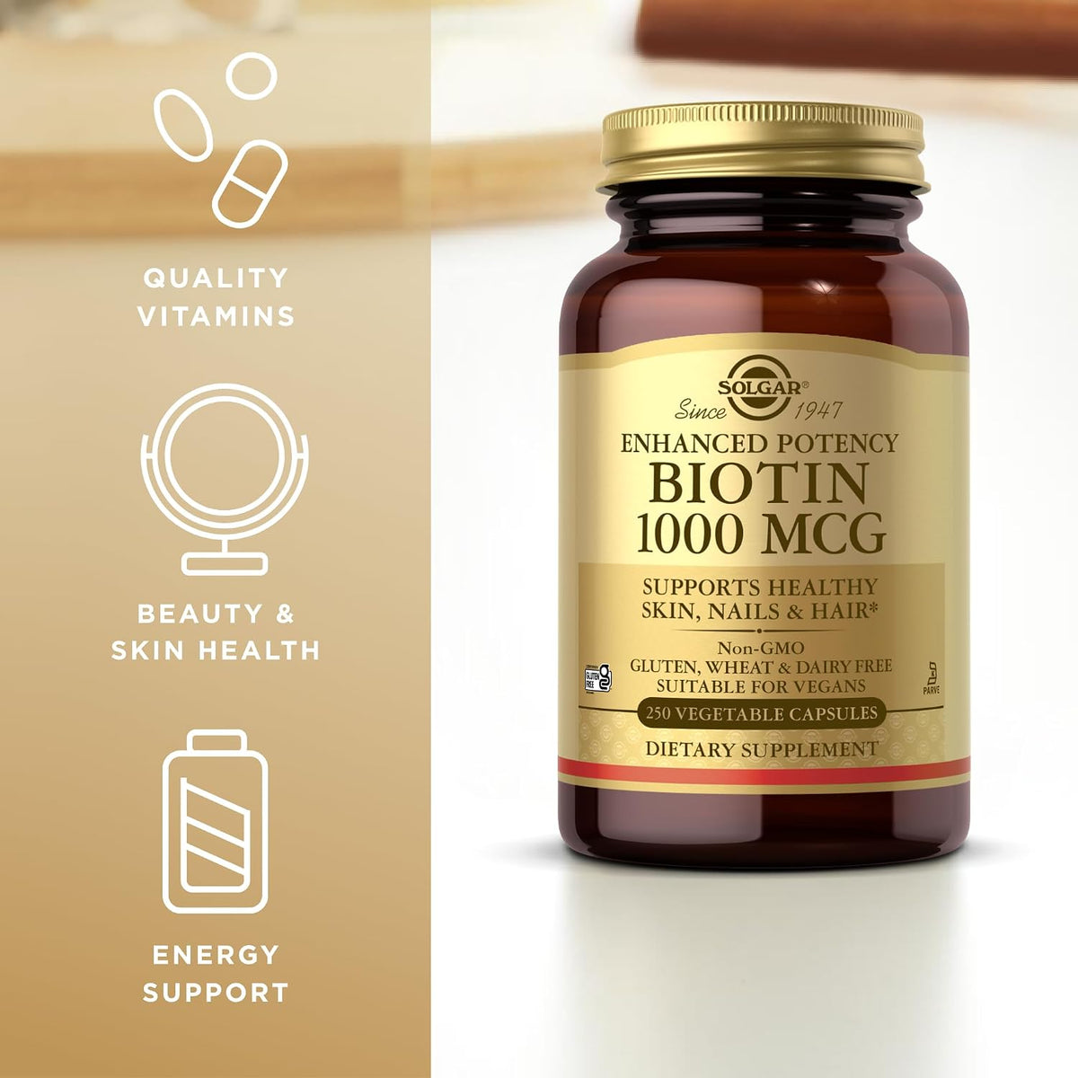 Solgar Biotin 1000mcg 250 Vegetable Capsules (2-Pack) - görsel 4