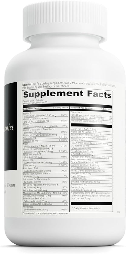 DaVinci Labs Spectra Woman - Food Supplement with Vitamins, Minerals, Calcium, Beta Carotene, L-Cysteine, Grape Seed Extract - 120 Tablets