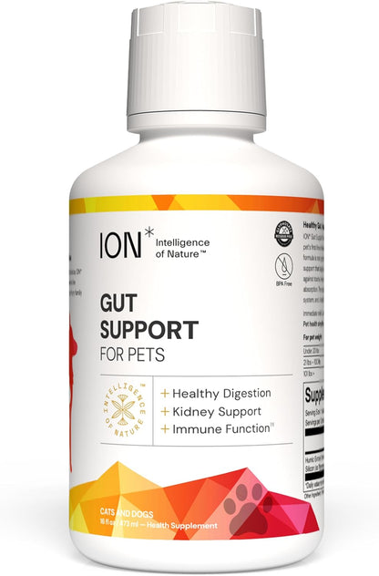 ION* Intelligence of Nature Gut Support for Pets – Liquid Digestive Health Supplement for Dogs and Cats, 473 ml
