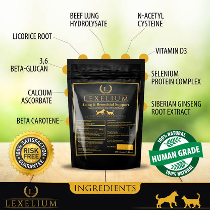Lung & Bronchial Supplement for Dogs and Cats – Breathing Support Powder (200g)