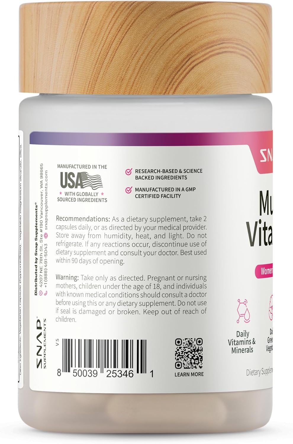 Snap Supplements Daily Multivitamin for Women, 60 Capsules - görsel 9