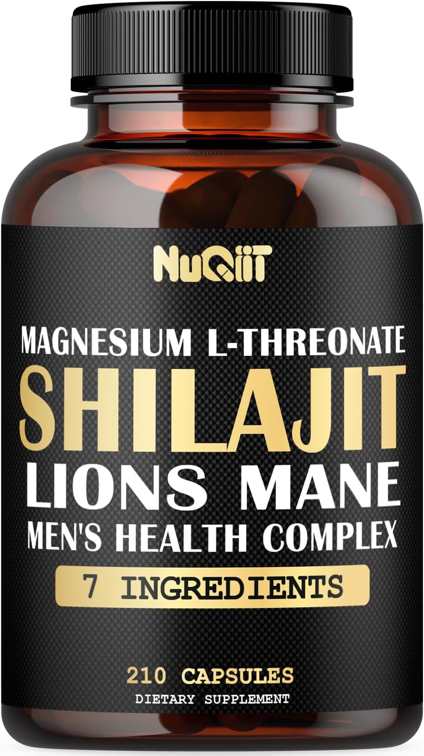 Magnesium with Lion's Mane, Shilajit Capsules, and Men's Health Complex with Ashwagandha, Maca Root & More - 210 Capsules - görsel 1