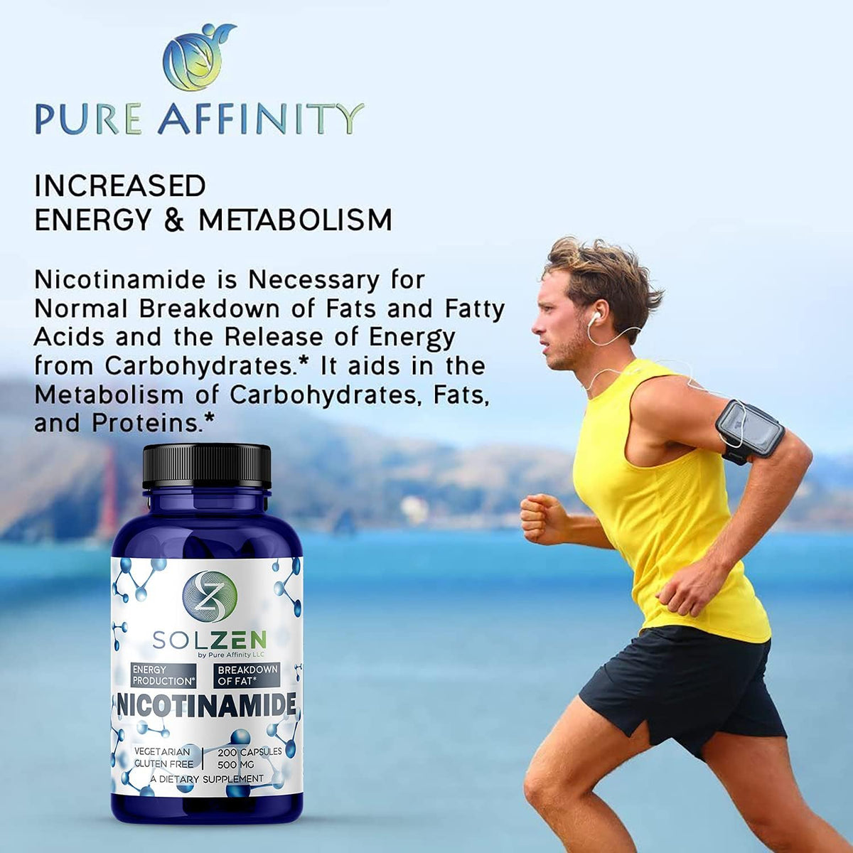Pure Affinity B3 Nicotinamide 500 mg – Flush-Free Niacin, 100 Capsules - görsel 6