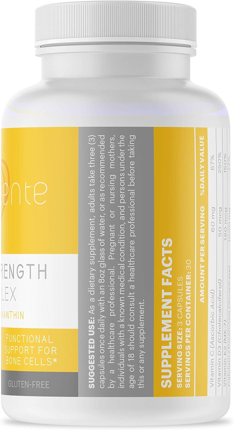 Juveriente Bone Strength Complex - Japanese Traditional Fruit Extract with Vitamin C, D3, K2, Calcium, Phosphorus, Strontium, Boron - 90 Capsules - görsel 4
