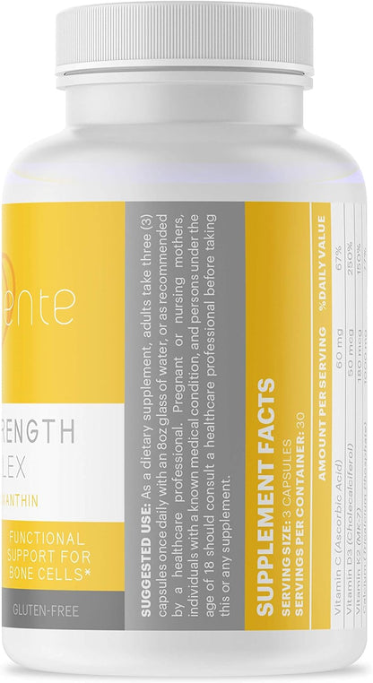 Juveriente Bone Strength Complex - Japanese Traditional Fruit Extract with Vitamin C, D3, K2, Calcium, Phosphorus, Strontium, Boron - 90 Capsules