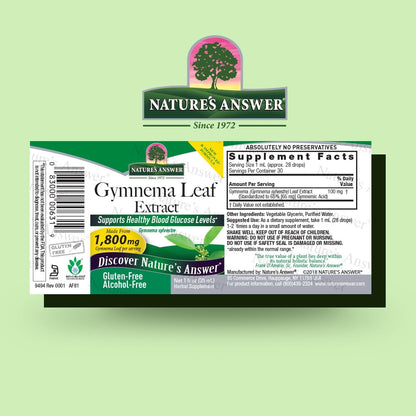 Nature's Answer Alcohol-Free Gymnema Leaf Extract, 1 fl oz