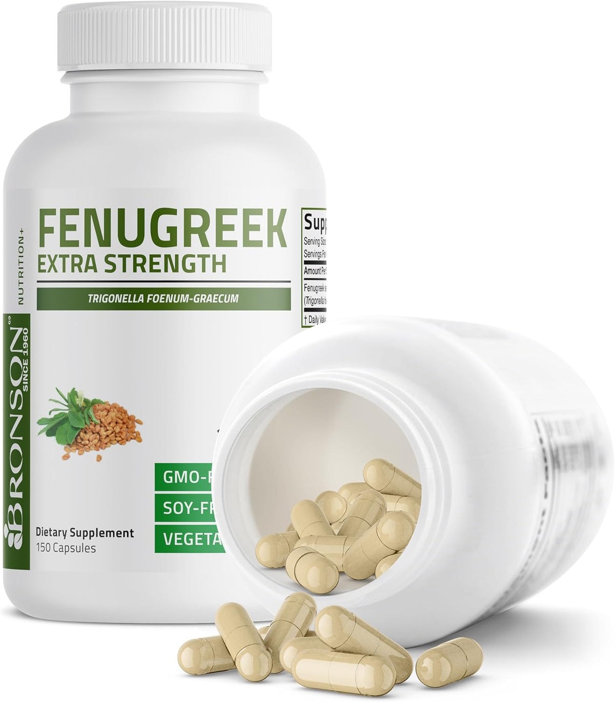 Bronson Extra Strength Fenugreek Seed Powder Capsules, 150 Capsules - görsel 4