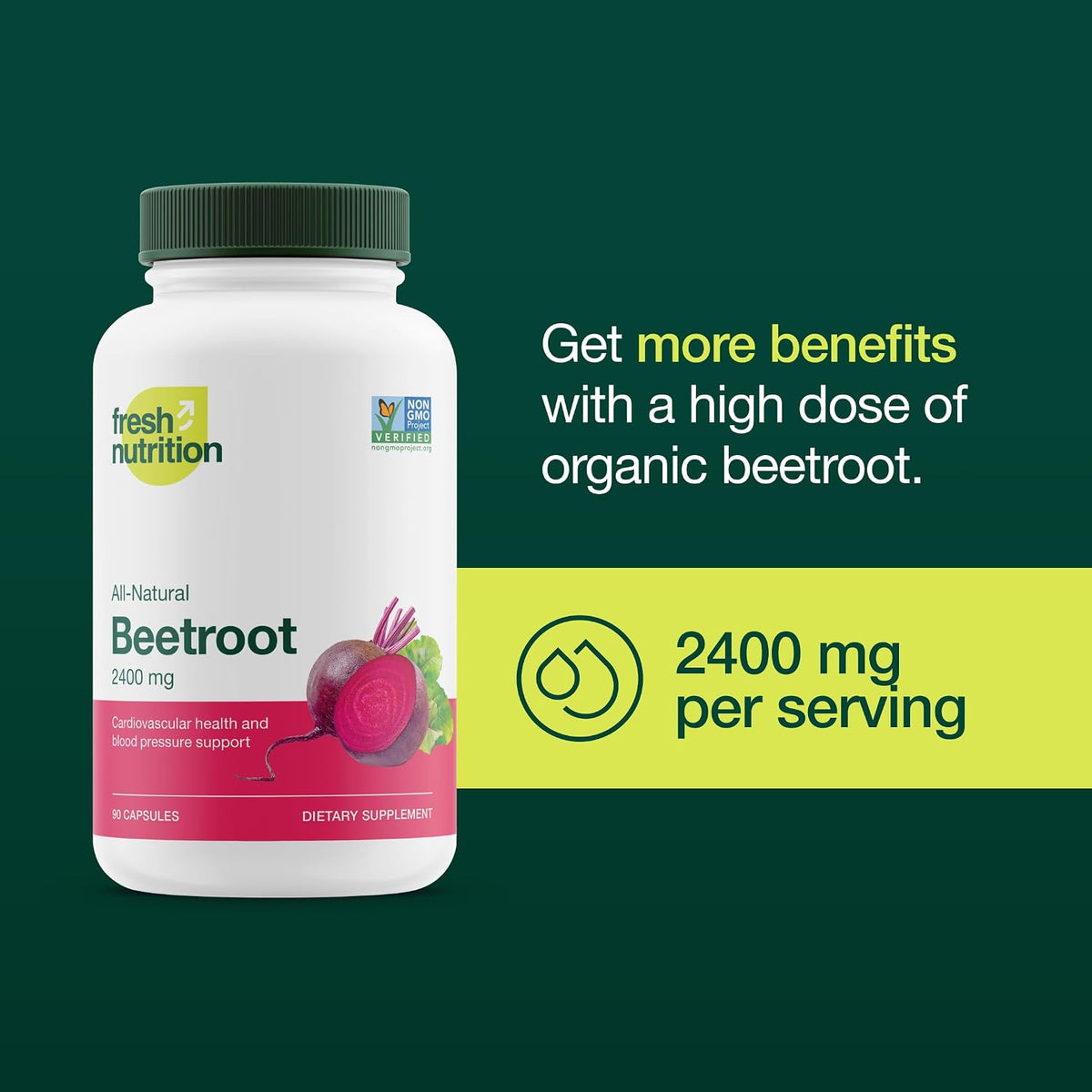 Organic Beet Root Capsules – 2400mg Potent Dose – Antioxidant Support – Vegan, Non-GMO, Gluten-Free - görsel 3