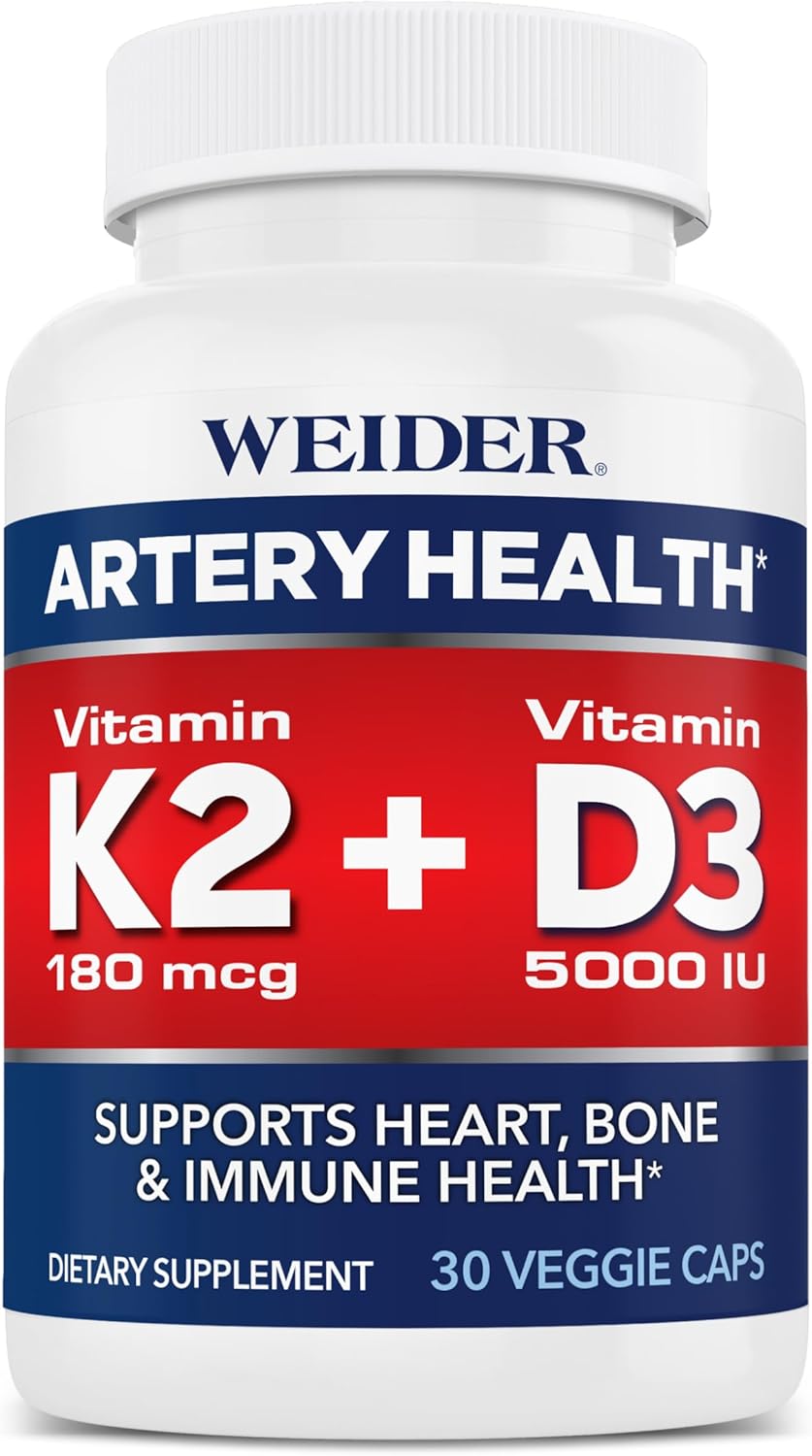 Weider Artery Health: Vitamin K2, D3 & Ginger Supplement - 30 Veggie Capsules - görsel 1