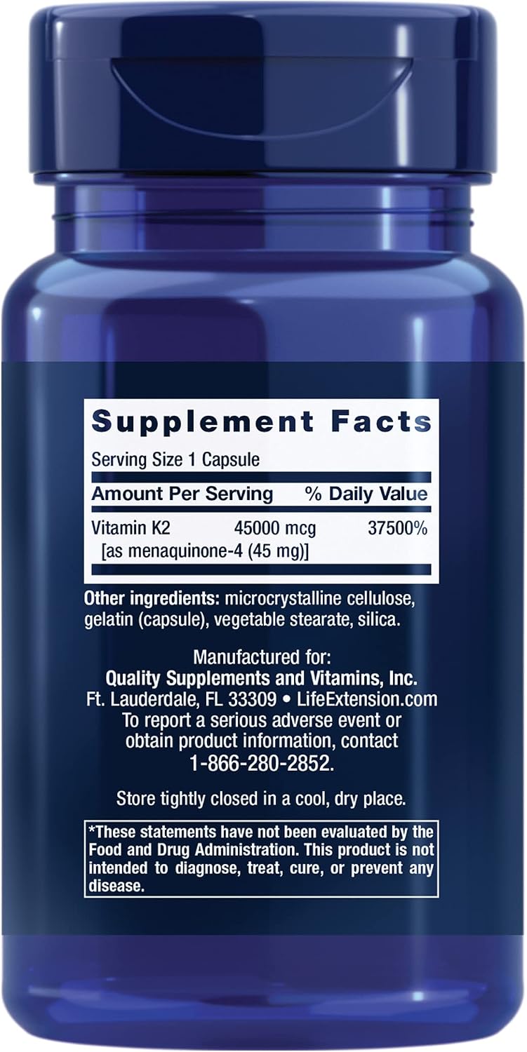 Life Extension Mega Vitamin K2 High Potency, 45 mg, 30 Capsules - görsel 2
