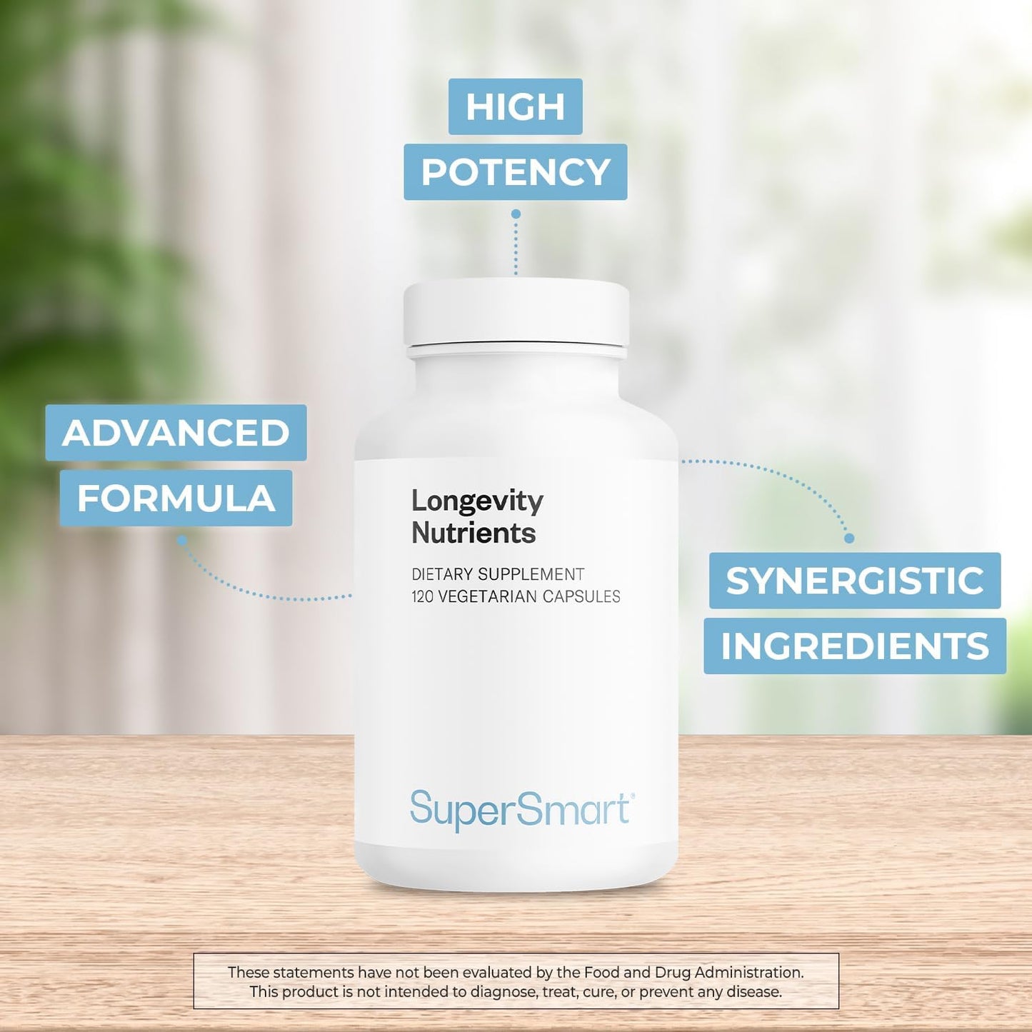 Supersmart Longevity Nutrients with Berberine & L-Theanine - Anti-Ageing Supplement - 120 Capsules - görsel 3