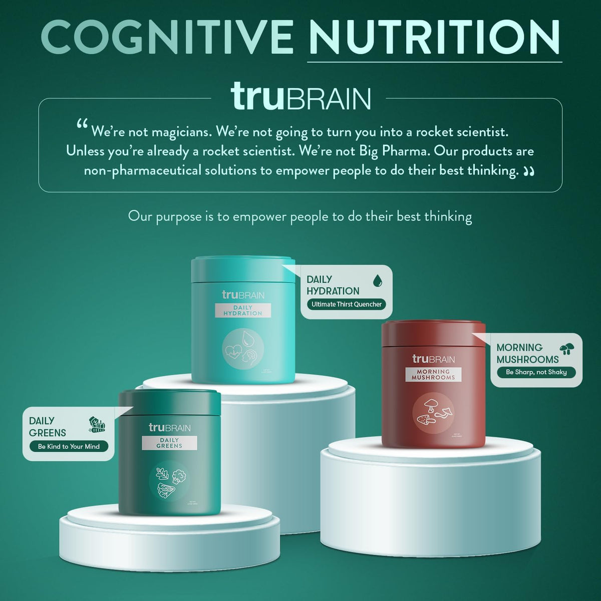 TruBrain Daily Greens: Sustained Brain Nourishment Powder - 75 Plant-Based Superfoods & Probiotics - görsel 6
