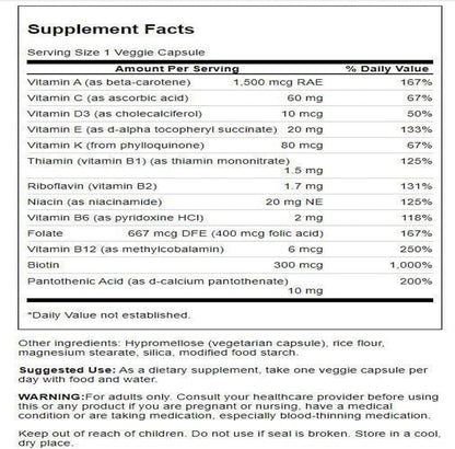Swanson Daily Multivitamin Without Minerals - 30 Veg Capsules