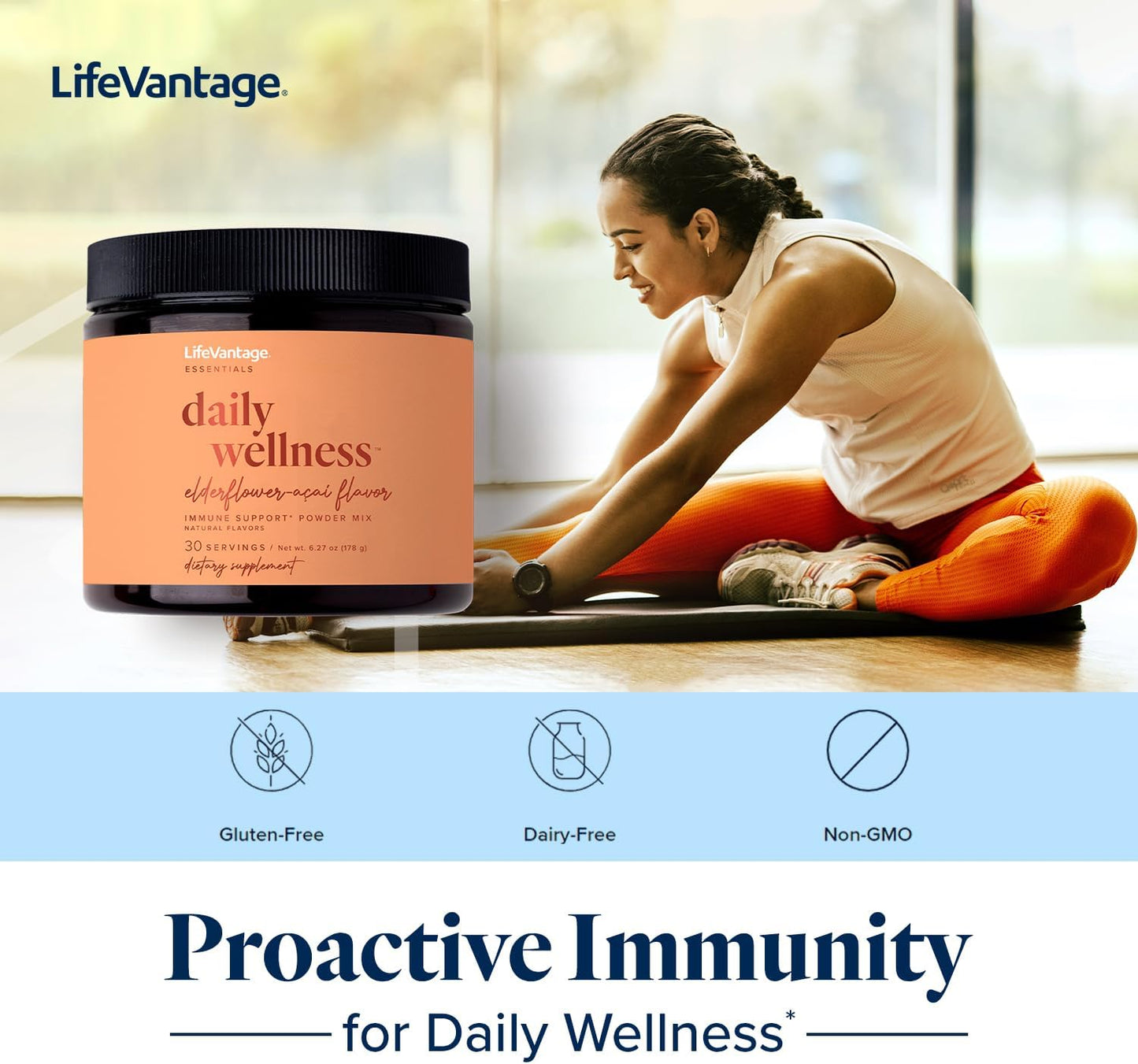 LifeVantage Daily Wellness Immune Support Drink Mix, Elderflower & Acai, 30 Servings - görsel 6