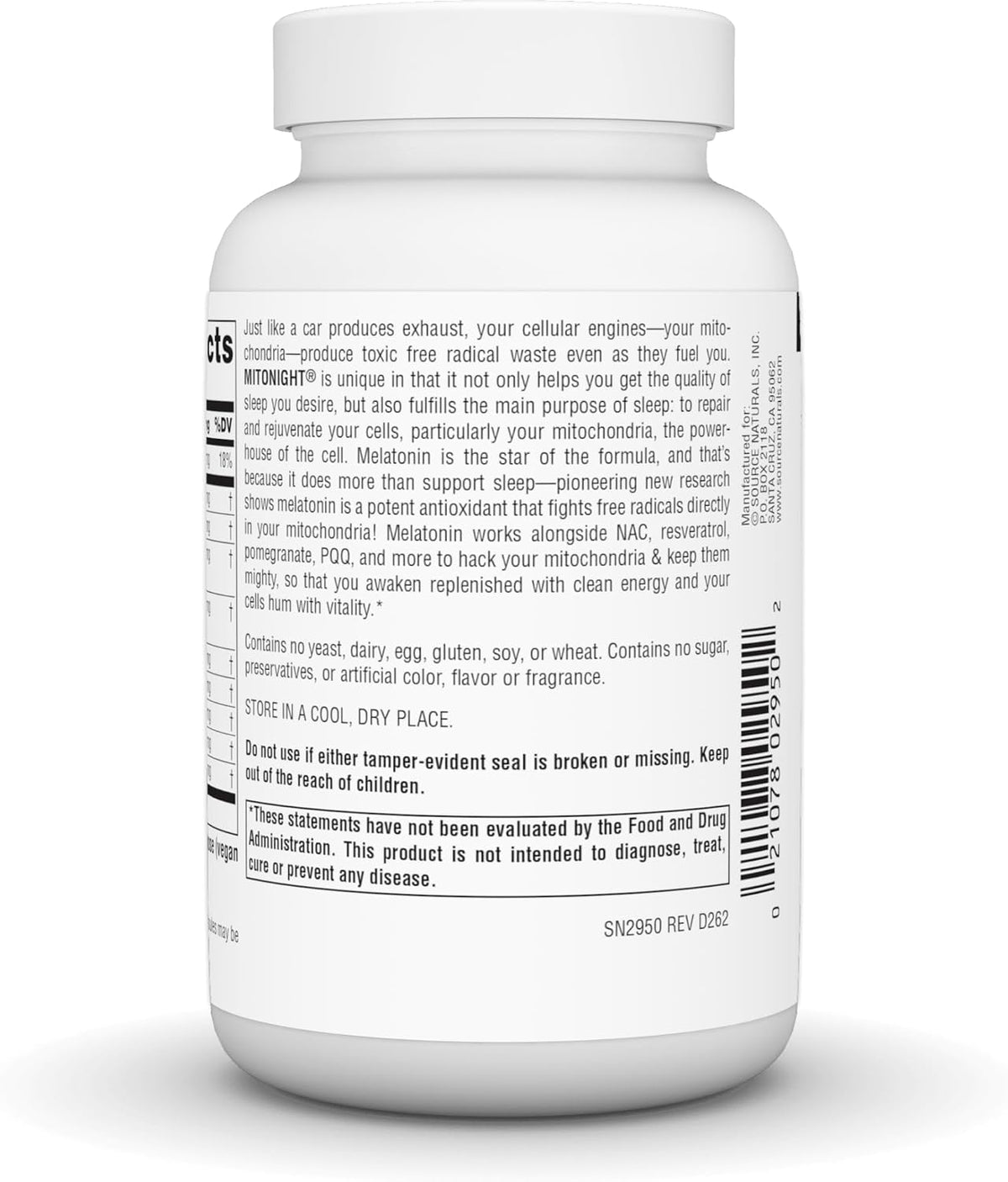 Source Naturals MitoNight® with Melatonin, Evening Care for Mitochondrial Support* - 90 Capsules - görsel 6