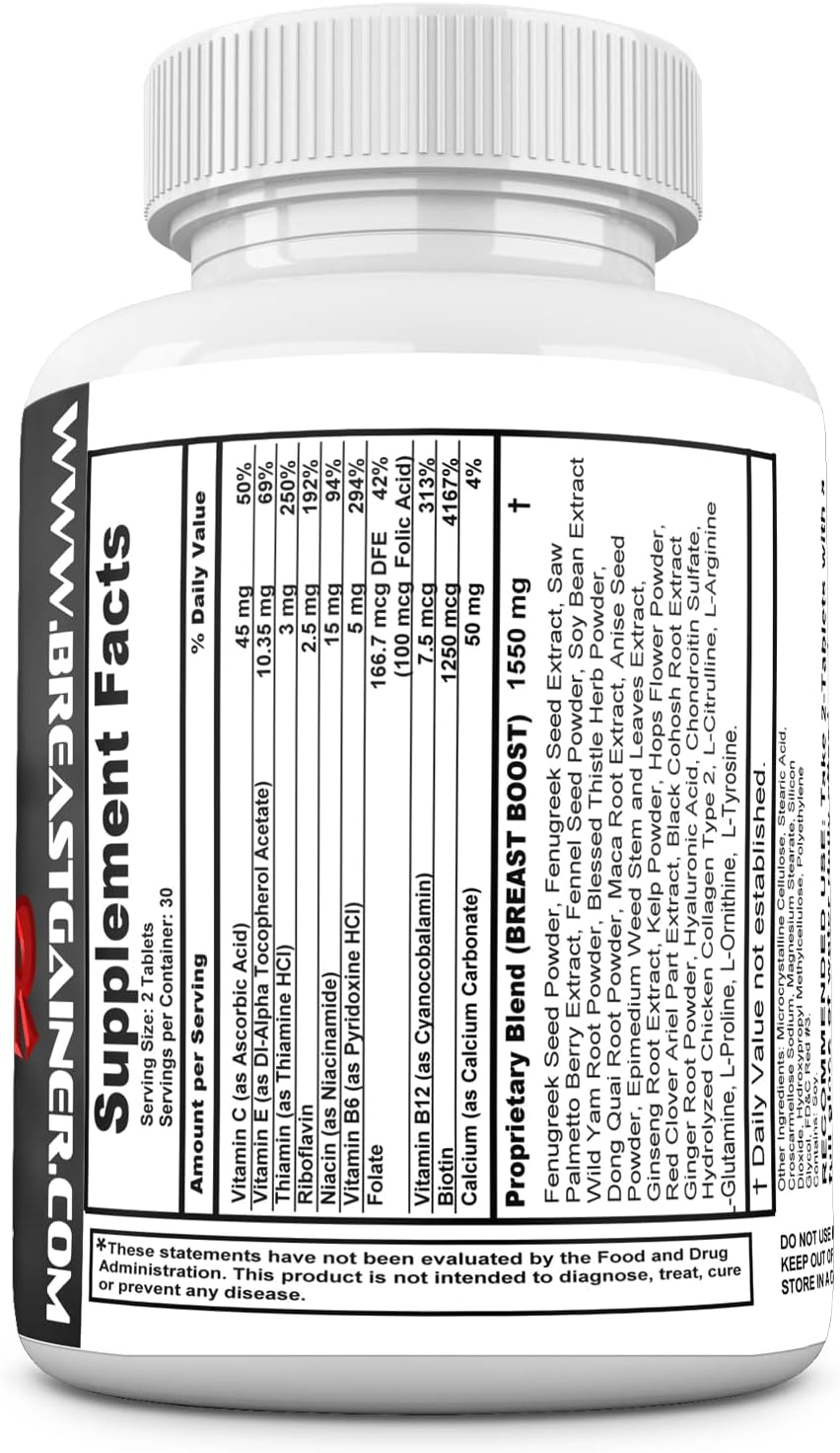 MINANATURALS Breast Gainer – Natural Herbal Breast Enhancement Supplement, 60 Tablets - görsel 2