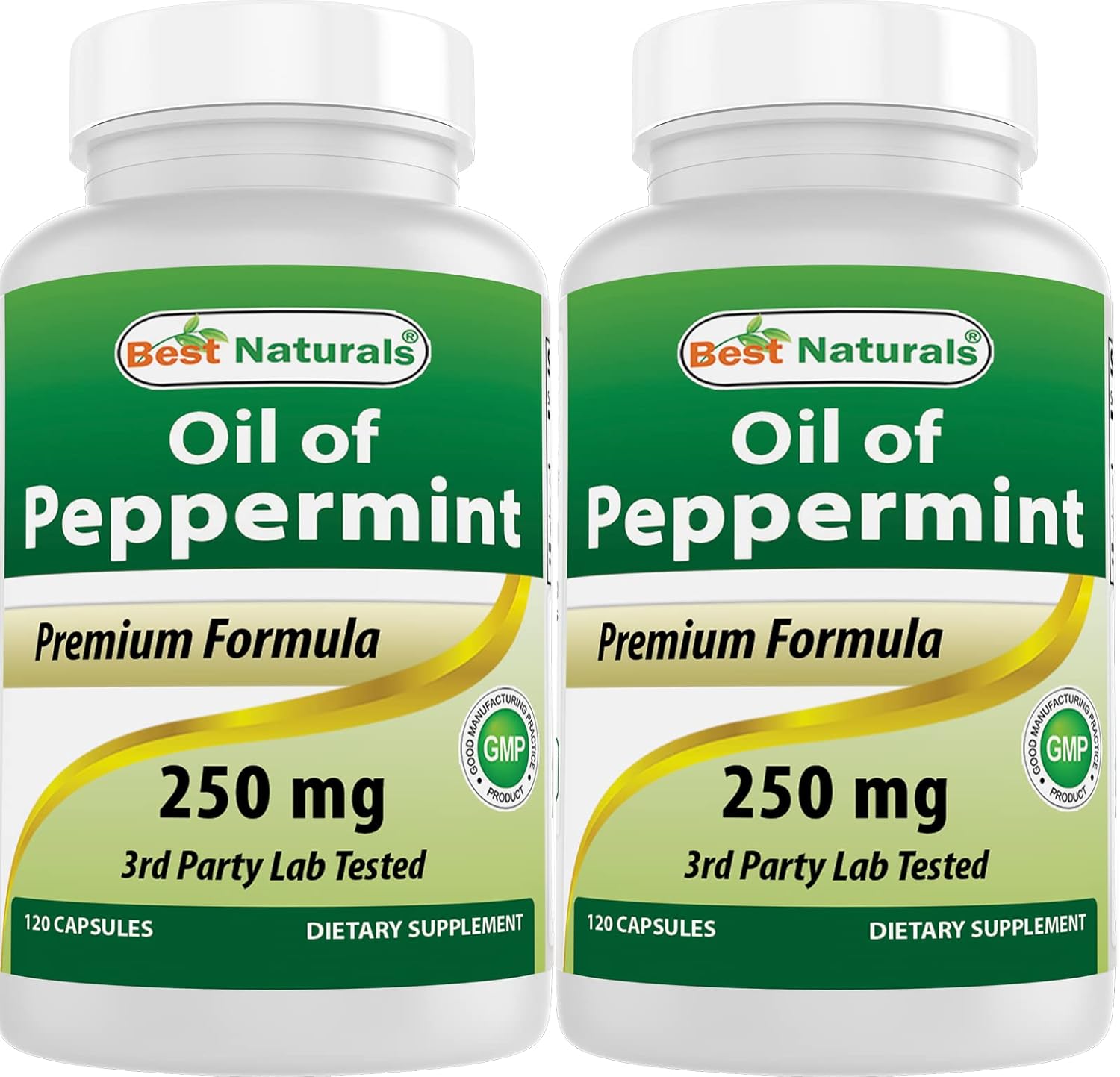 Best Naturals Peppermint Oil 250 mg - 120 Capsules (Pack of 2) - görsel 1