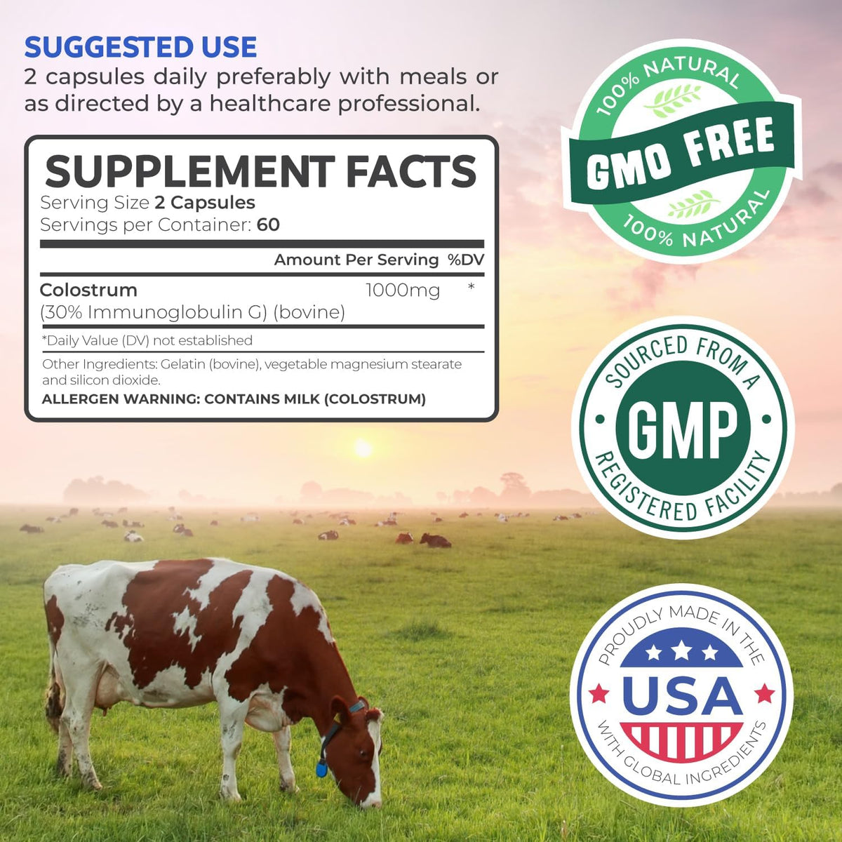Healths Harmony Bovine Colostrum for Women - – Lactoferrin: A prebiotic that supports gut health and iron balance. – Image 6
