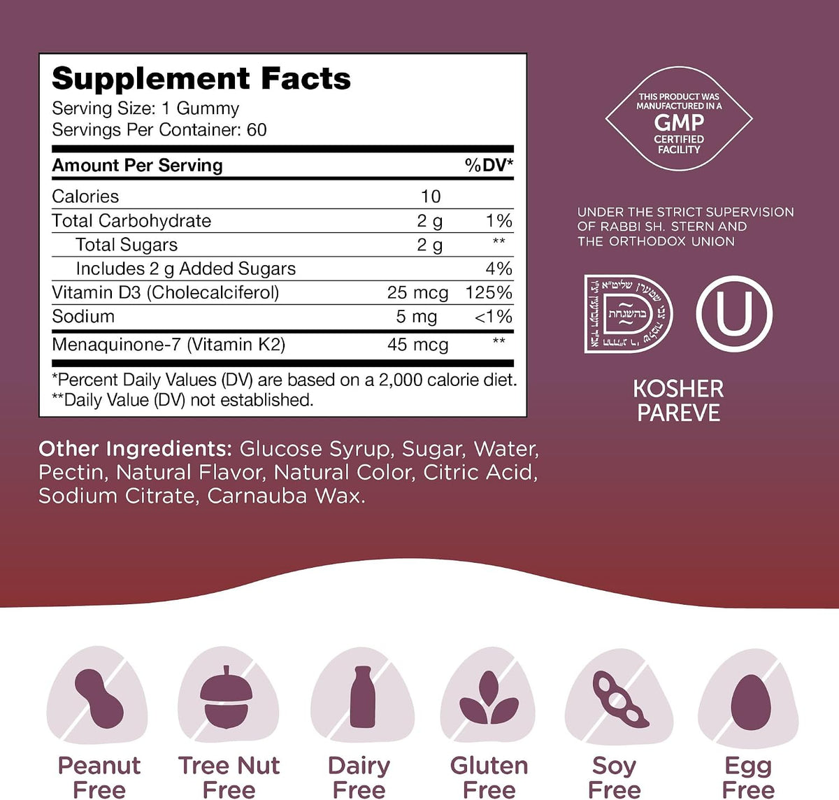 Zahler Chapter One Vitamin D3 & K2 Gummies – Immune & Bone Support – Cholecalciferol D3 & MK7 K2 – 60 Gummies - görsel 6