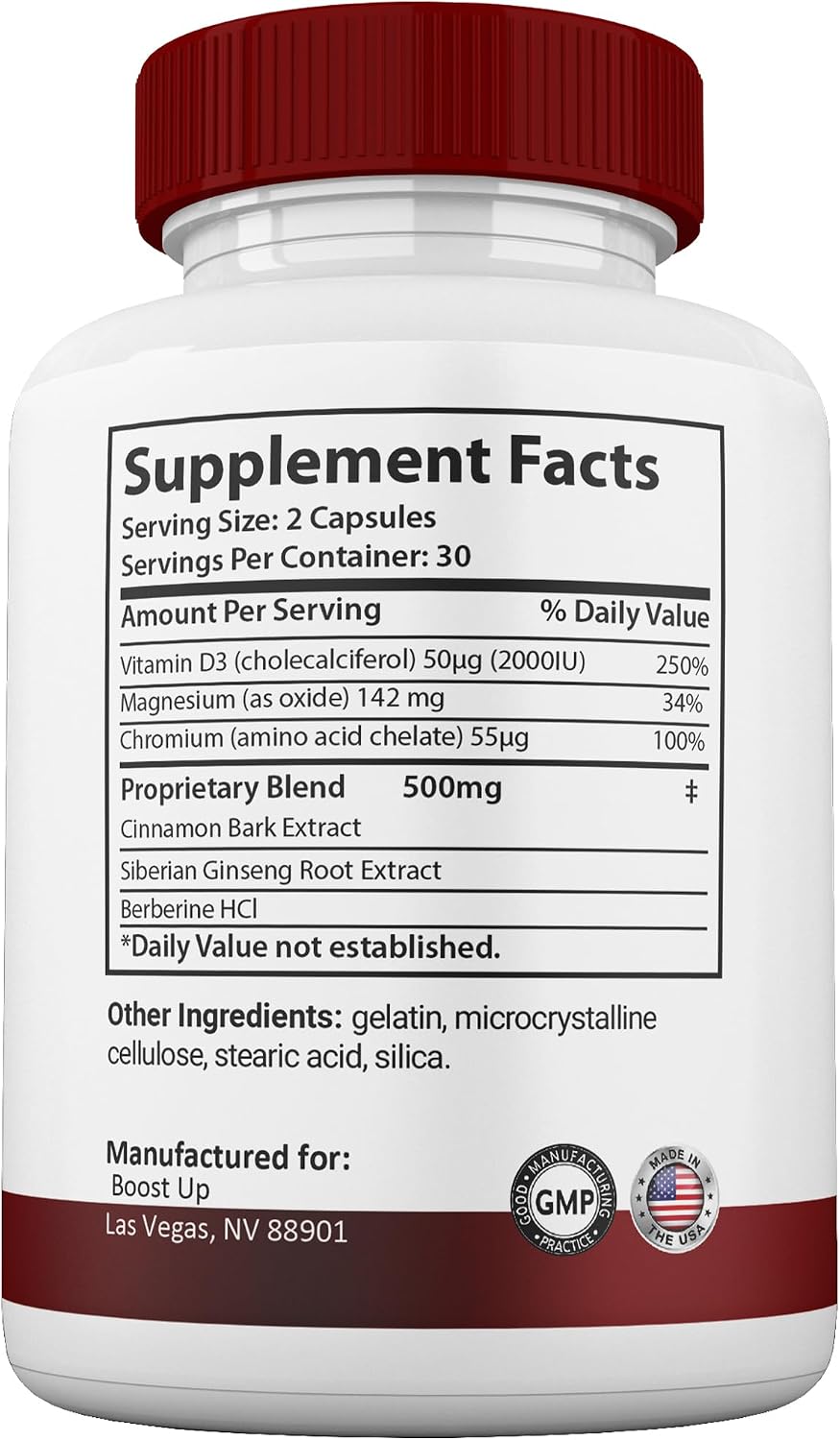 Gold Nutra Boost Up Capsules, All Natural Food Supplement, Maximum Strength, 60 Capsules (2 Pack) - görsel 5