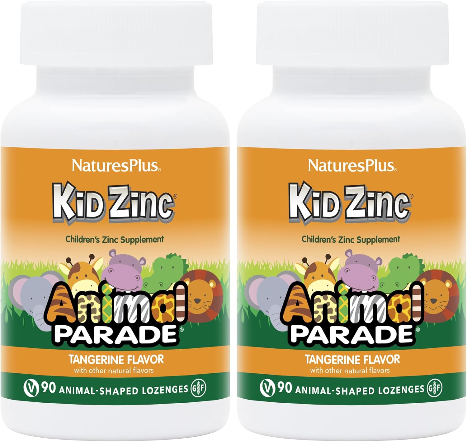 NaturesPlus Animal Parade KidZinc - Organically Chelated Zinc - Tangerine Flavour - 90 Animal-Shaped Lozenges - görsel 8