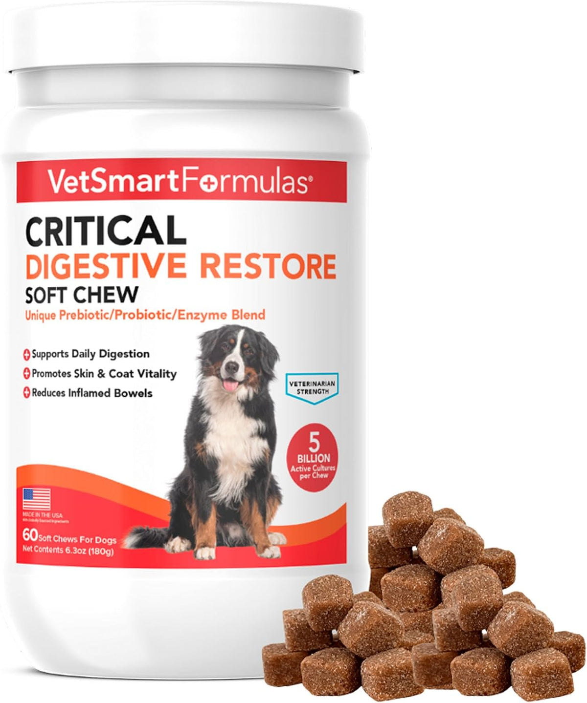 Critical Digestive Restore Soft Chews for Dogs - 10 Billion CFU Probiotic Support - görsel 1