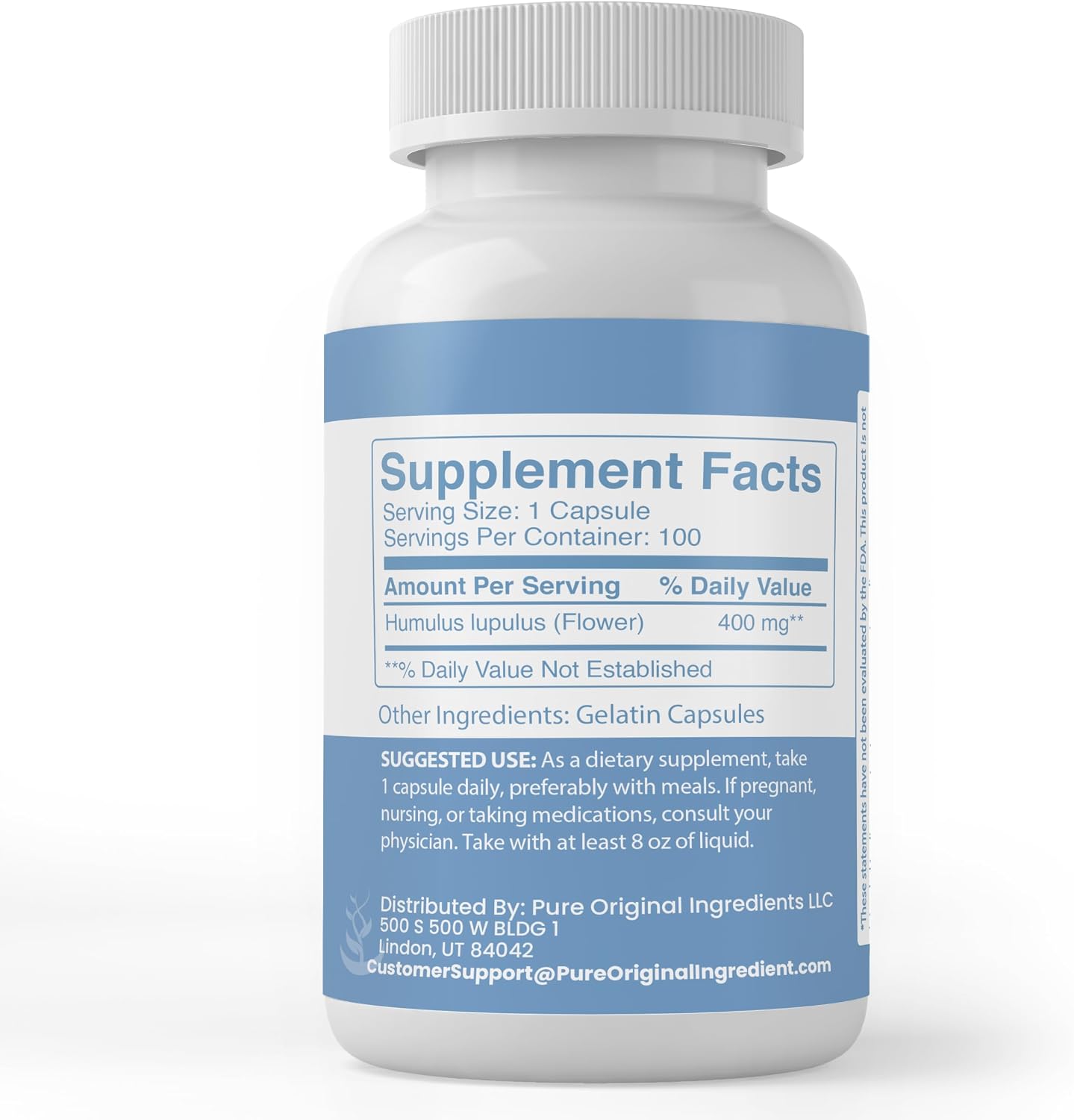 PURE ORIGINAL INGREDIENTS Hops Extract, (100 Capsules), Always Pure, No Additives Or Fillers, Lab Verified - görsel 2