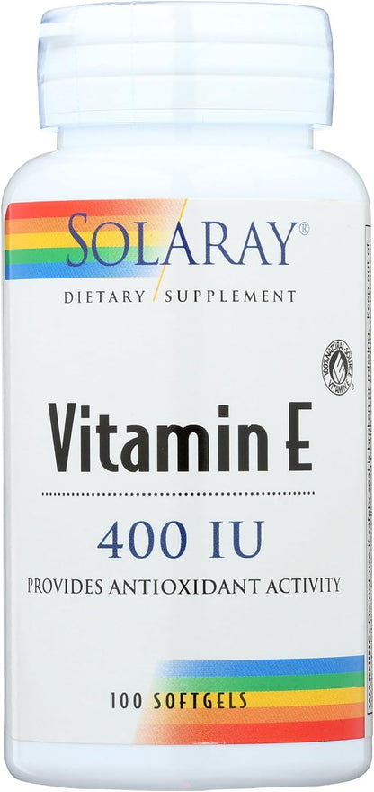 SOLARAY Vitamin E d-Alpha Tocopherol 268 mg (400 IU) - 100 Softgels