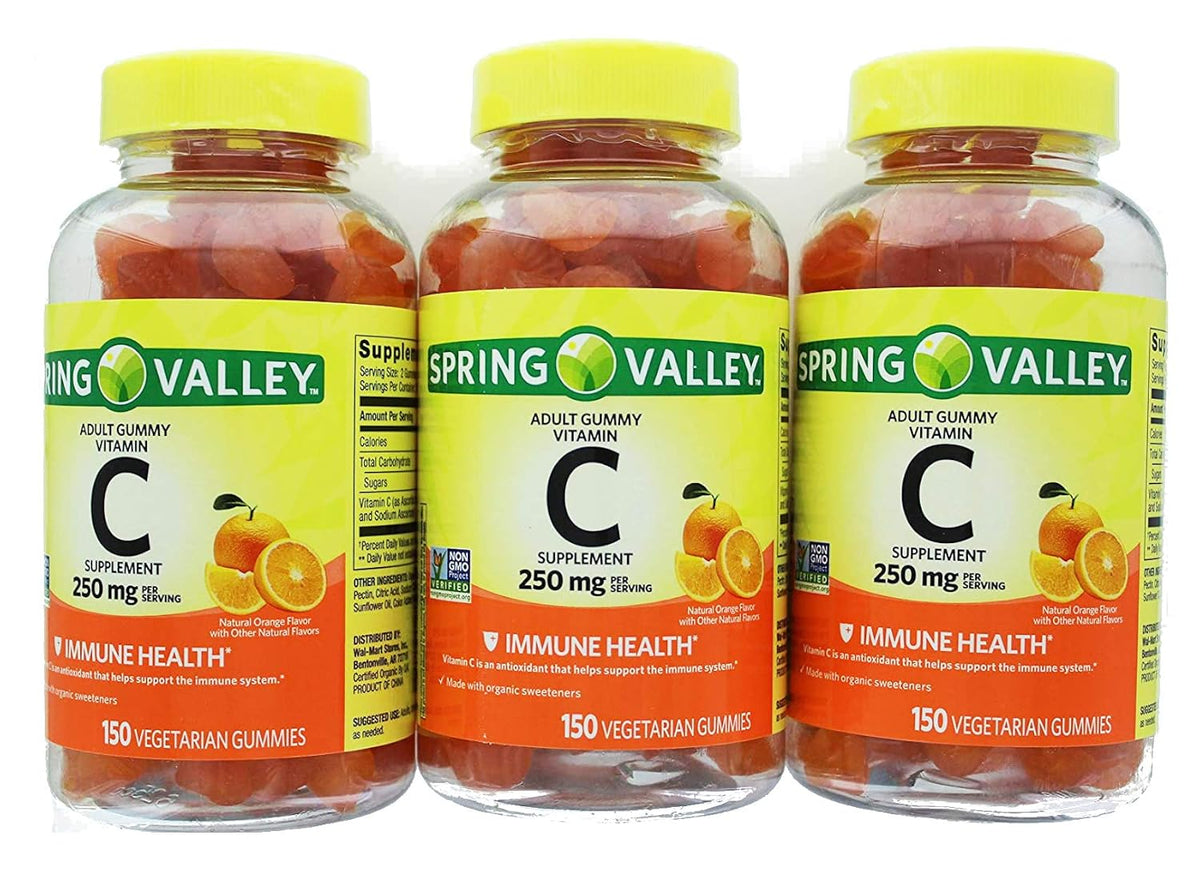 Spring Valley Vitamin C, 250 mg, 3 Pack, 150 Chewable Gummies Each - görsel 1