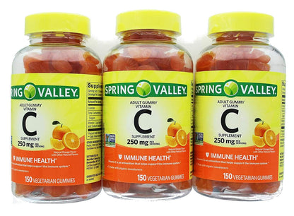 Spring Valley Vitamin C, 250 mg, 3 Pack, 150 Chewable Gummies Each