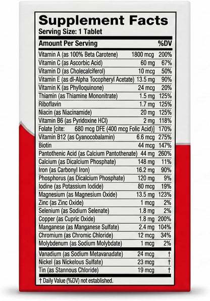 Geritol Complete Tablets - Multivitamin with 26 Essential Vitamins and Minerals