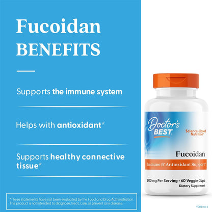 Doctor's Best Fucoidan 600mg Food Supplement - 60 Vegan Capsules