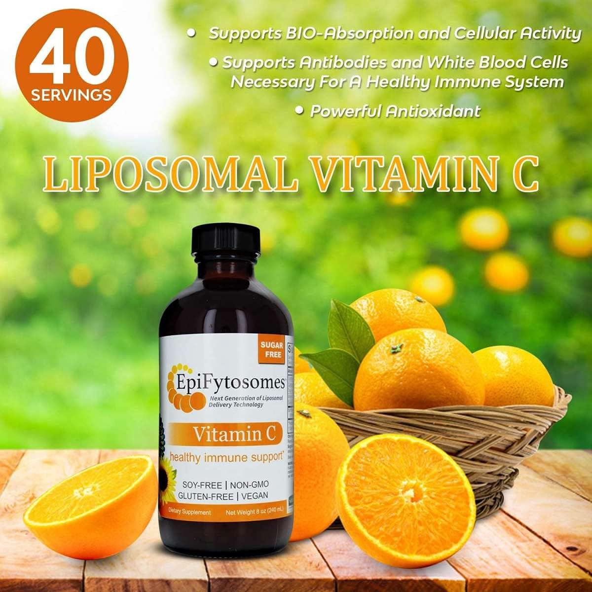 Liposomal Vitamin C by Nature's Answer – EpiFytosomes™ – 1,000 mg per Serving – Vegan Liquid Supplement – 6 mL (40 Servings) - görsel 4