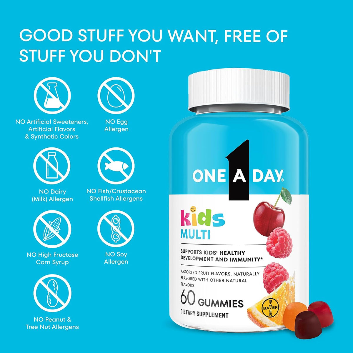 One A Day Kids Multivitamin Gummies, 60 Gummies - görsel 7
