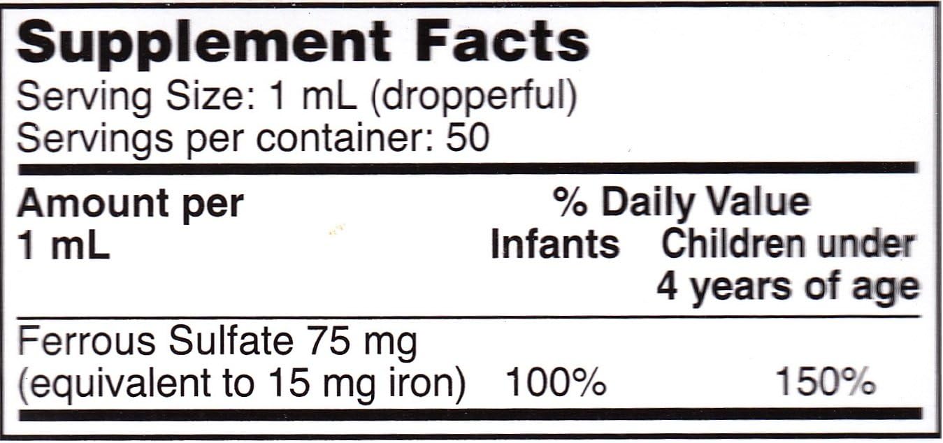 Lannett Ferrous Sulphate Drops 50 mL Iron Supplement Peppermint Flavour 50 mL per Bottle Pack of 6 - görsel 3