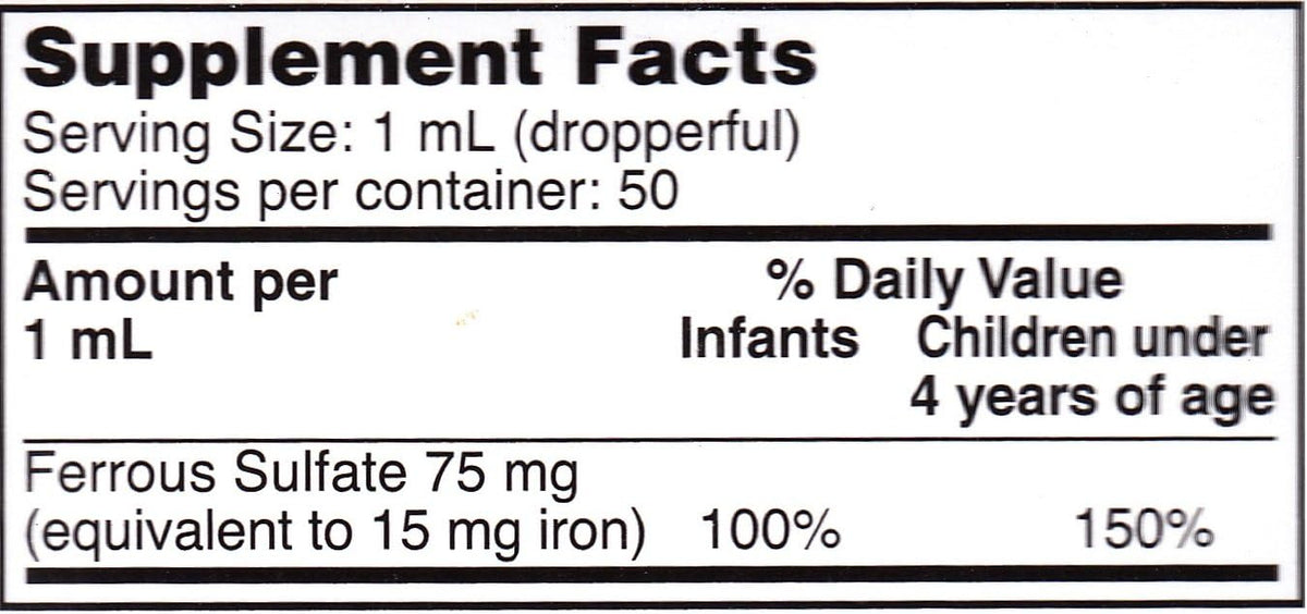 Lannett Ferrous Sulphate Drops 50 mL Iron Supplement Peppermint Flavour 50 mL per Bottle Pack of 6 - görsel 3
