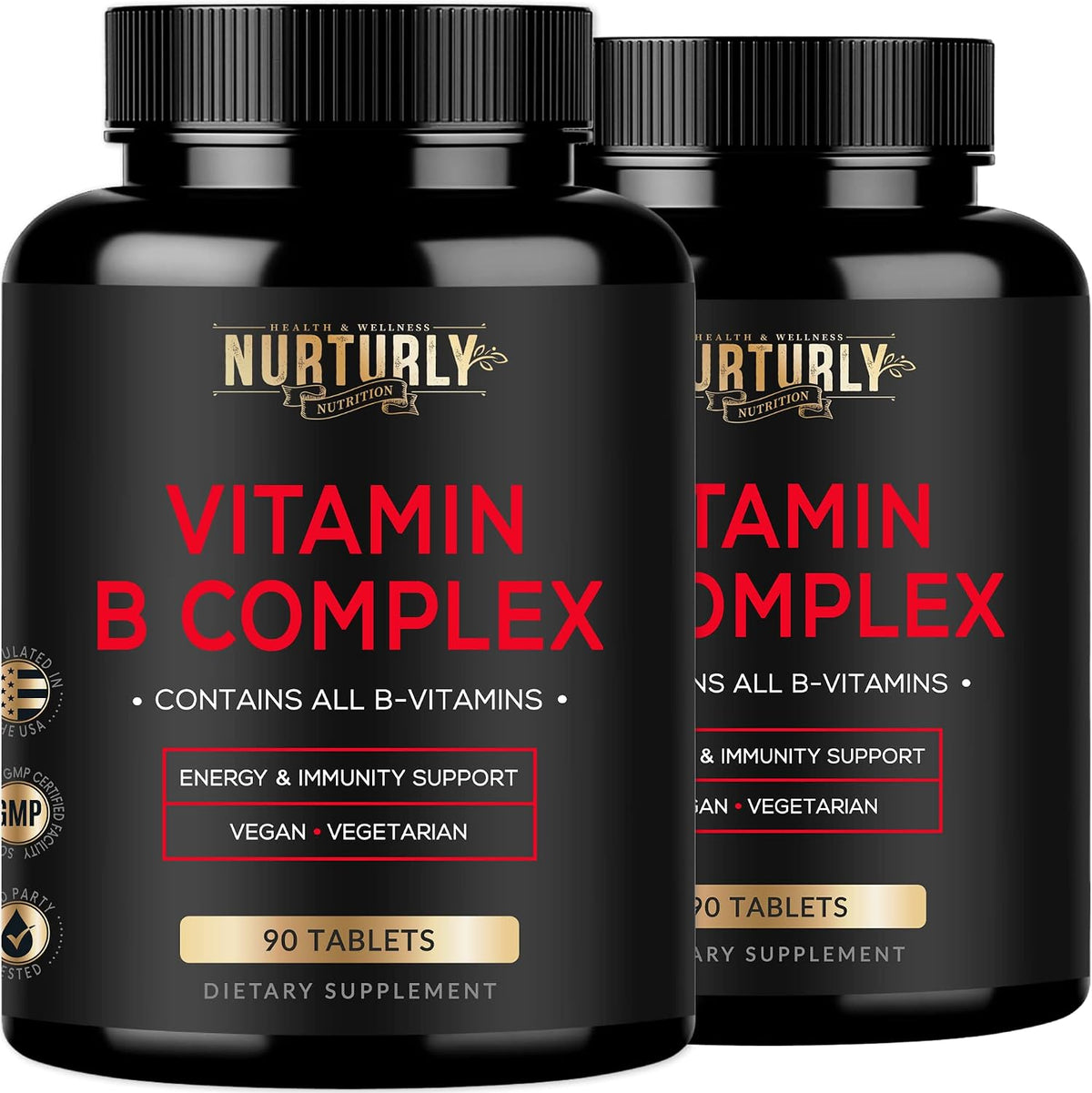 NURTURLY Super B Complex: All Essential B Vitamins for Energy and Immunity – 180 Tablets - görsel 1