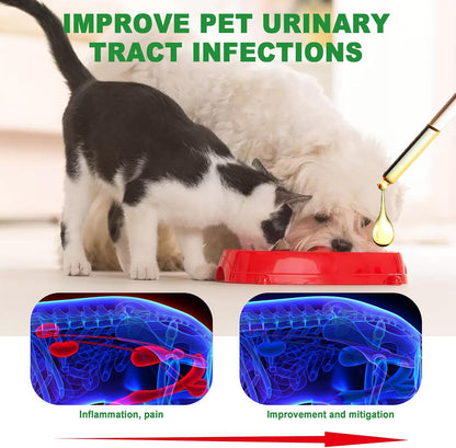 Cat & Dog Natural UTI Supplement, Cranberry Drops for Dogs, Urinary Tract Infection Support, Prevention of Incontinence and Stones, Bladder and Kidney Health Support for Pets