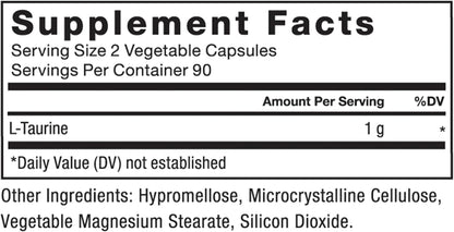 Force Factor Taurine Food Supplement, Taurine 500mg Capsules Antioxidant Food Supplement to Support Nervous System and Cellular Health, Vegan, No Gelatine, Non-GMO, 180 Vegetable Capsules