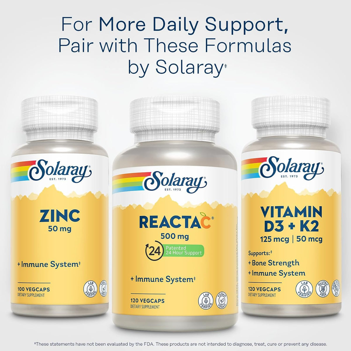 SOLARAY Reacta-C with 500mg Vitamin C and Bioflavonoids - 120 Capsules - görsel 6
