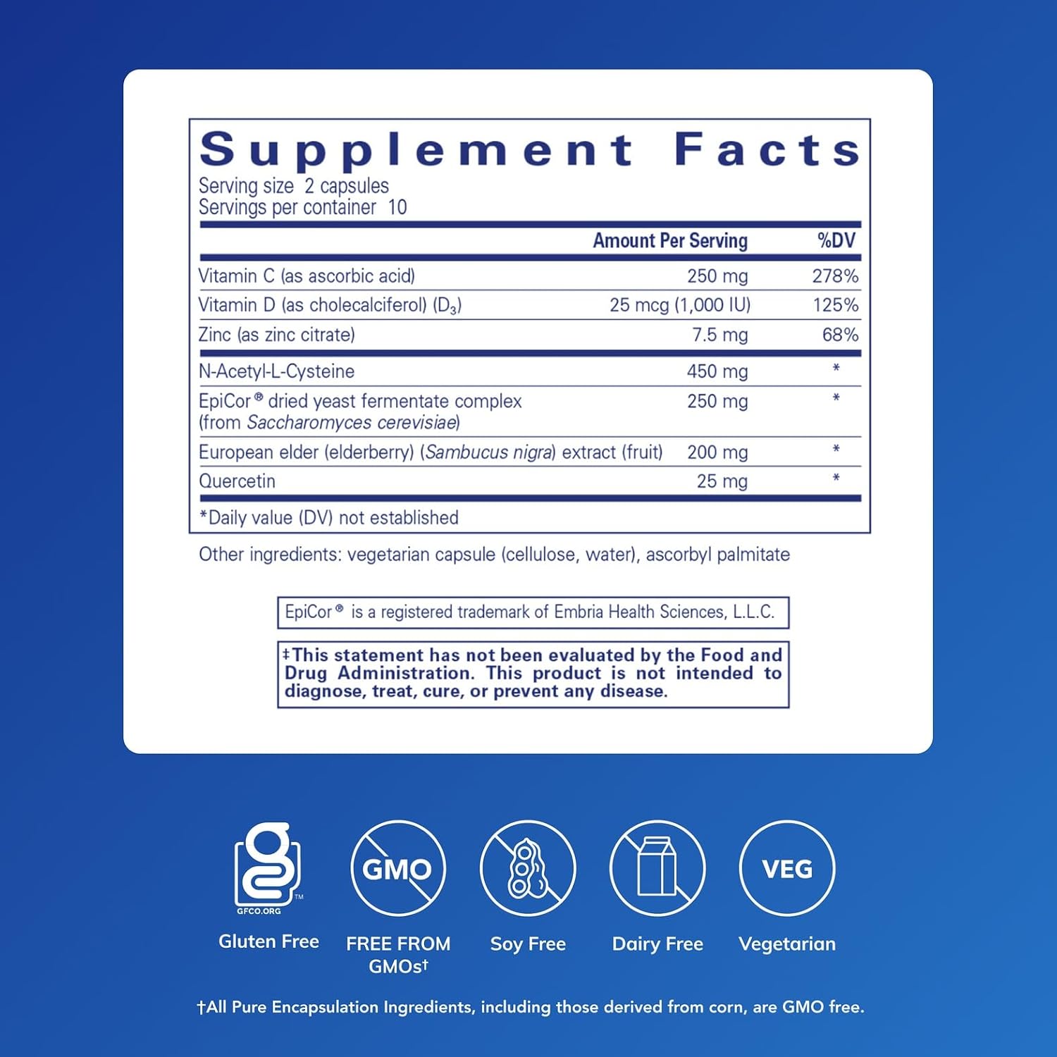 Pure Encapsulations PureDefense with NAC – Immune and Respiratory Support – 20 Capsules - görsel 2