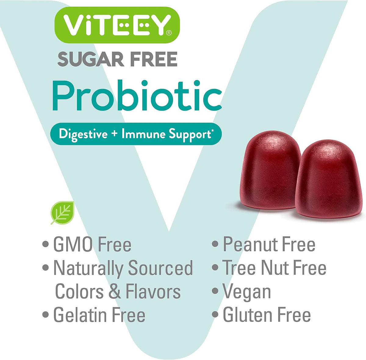 Viteey Probiotic Gummies - Sugar-Free, 2 Billion CFUs - görsel 5